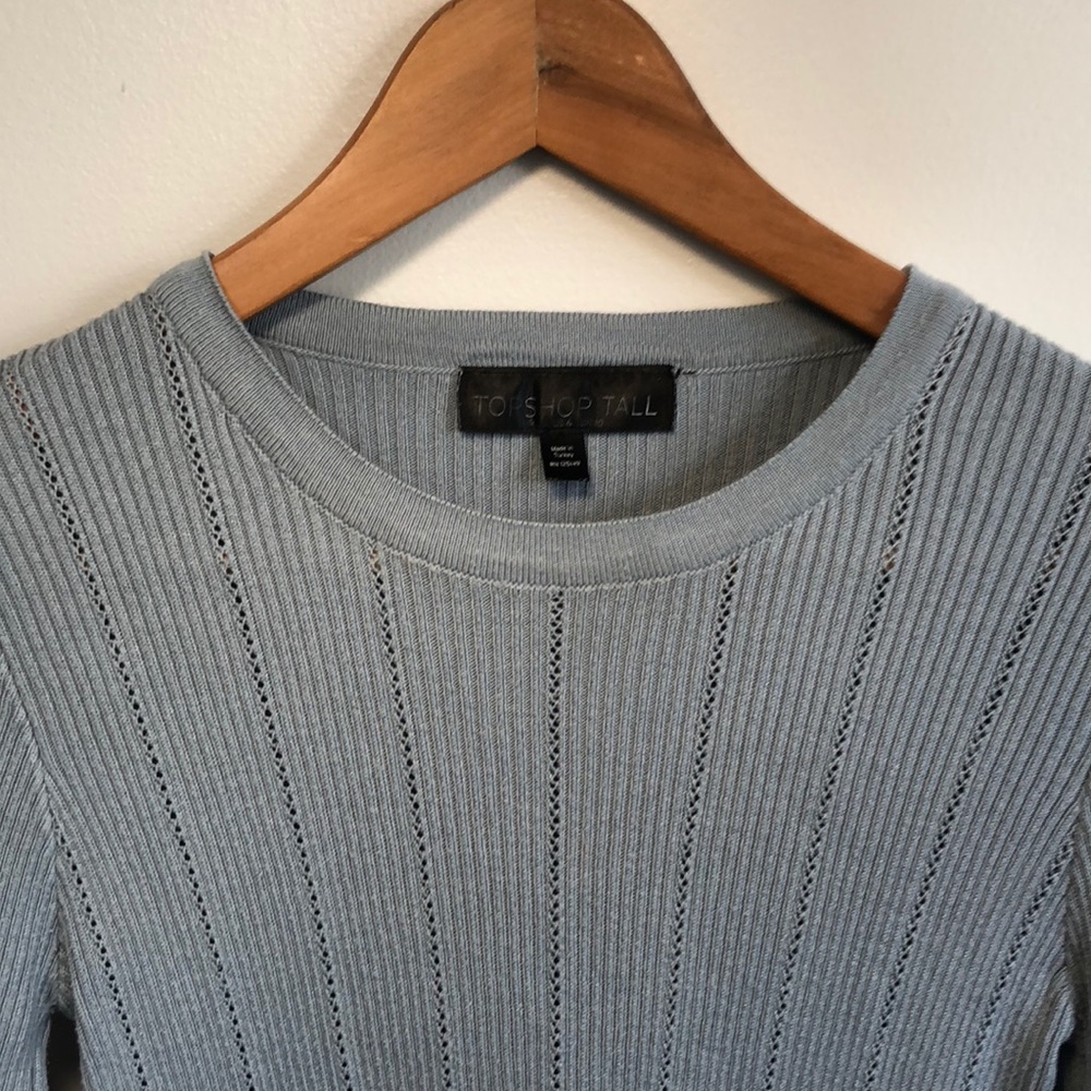 TOPSHOP Super Soft Ribbed Knitted Blue Sweater - Picture 3 of 6